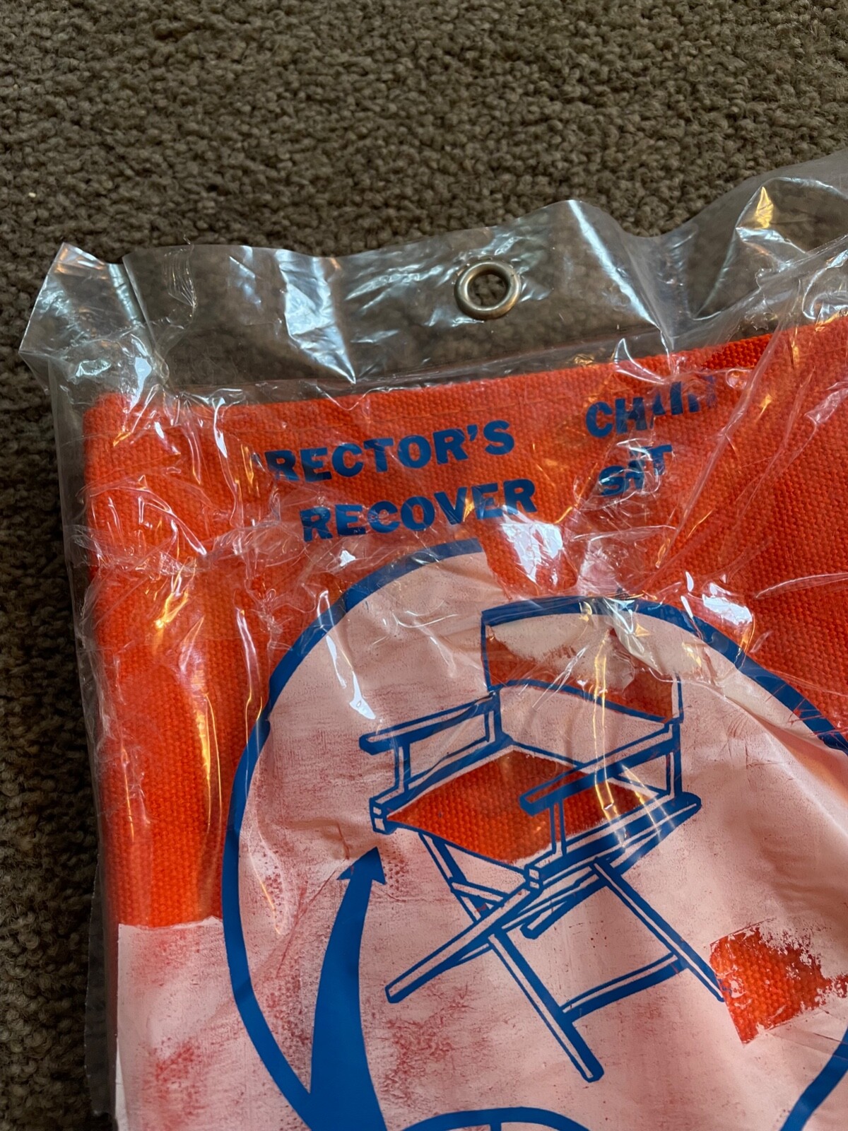 Vtg Director's Chair Replacement Seat & Back Cover Orange Canvas duck