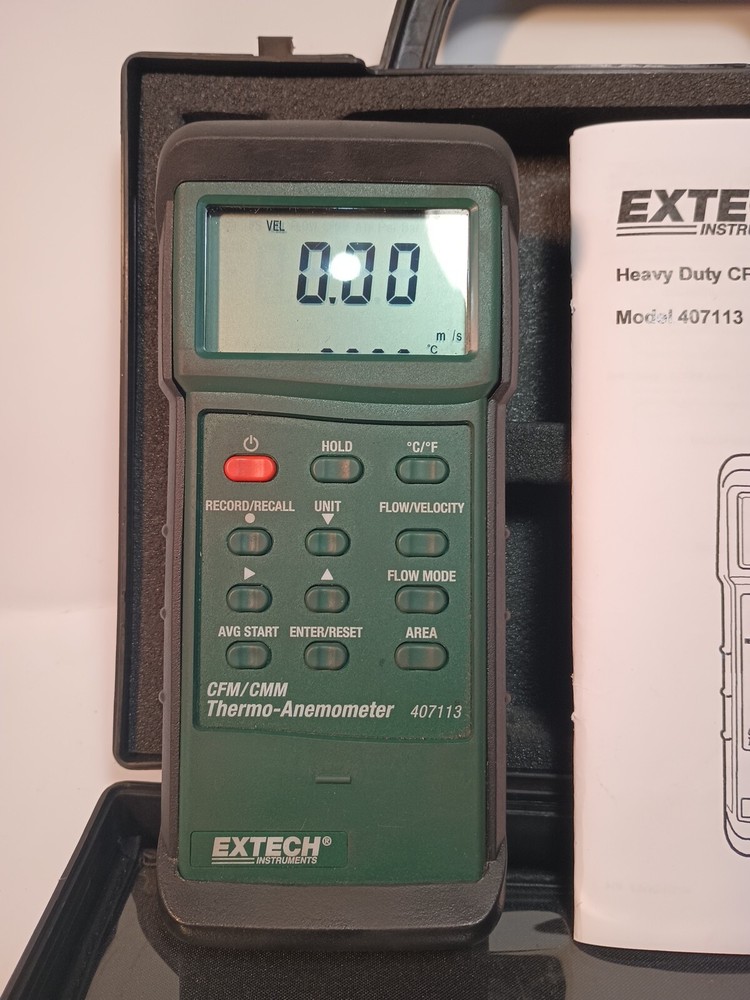 Extech Metal Vane Thermo-Anemometer 407113 *No Probe*