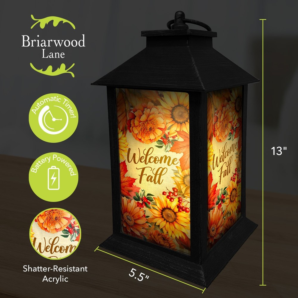 Briarwood Lane Welcome Fall Flowers Lantern