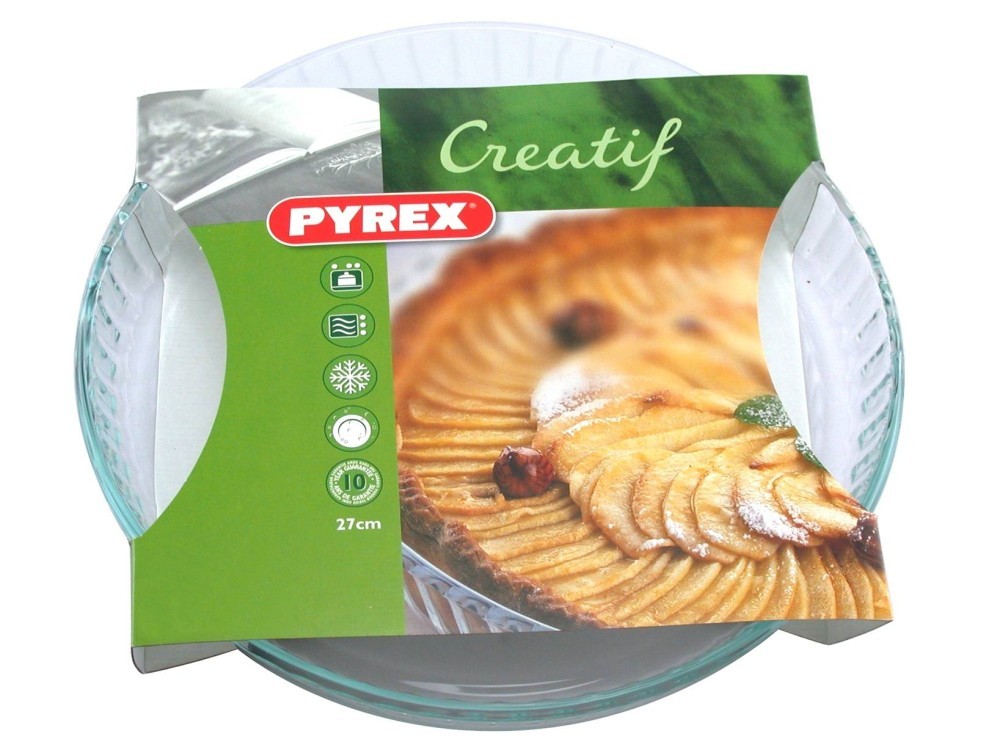 Pyrex Round Baking Dish In Tempered Glass 27 Cm Diameter