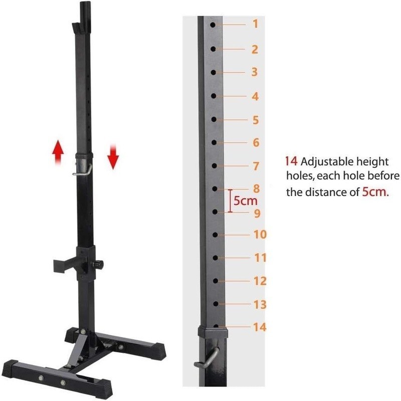 Adjustable Squat Rack Barbell Stand Heavy Duty Olympic Standard Support 441lb US