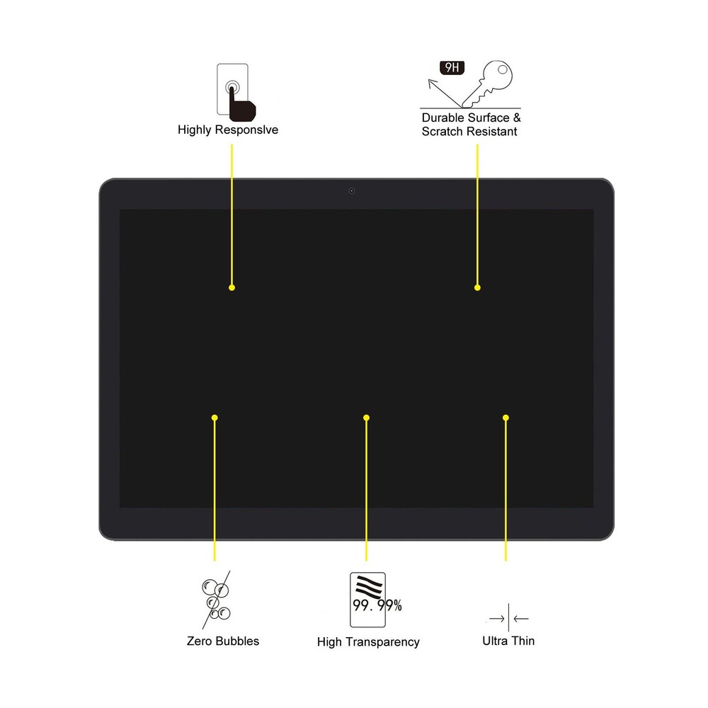 Transwon 2PCS Tempered Glass Screen Protector for LAUNCH X431 PRO3S+ clear