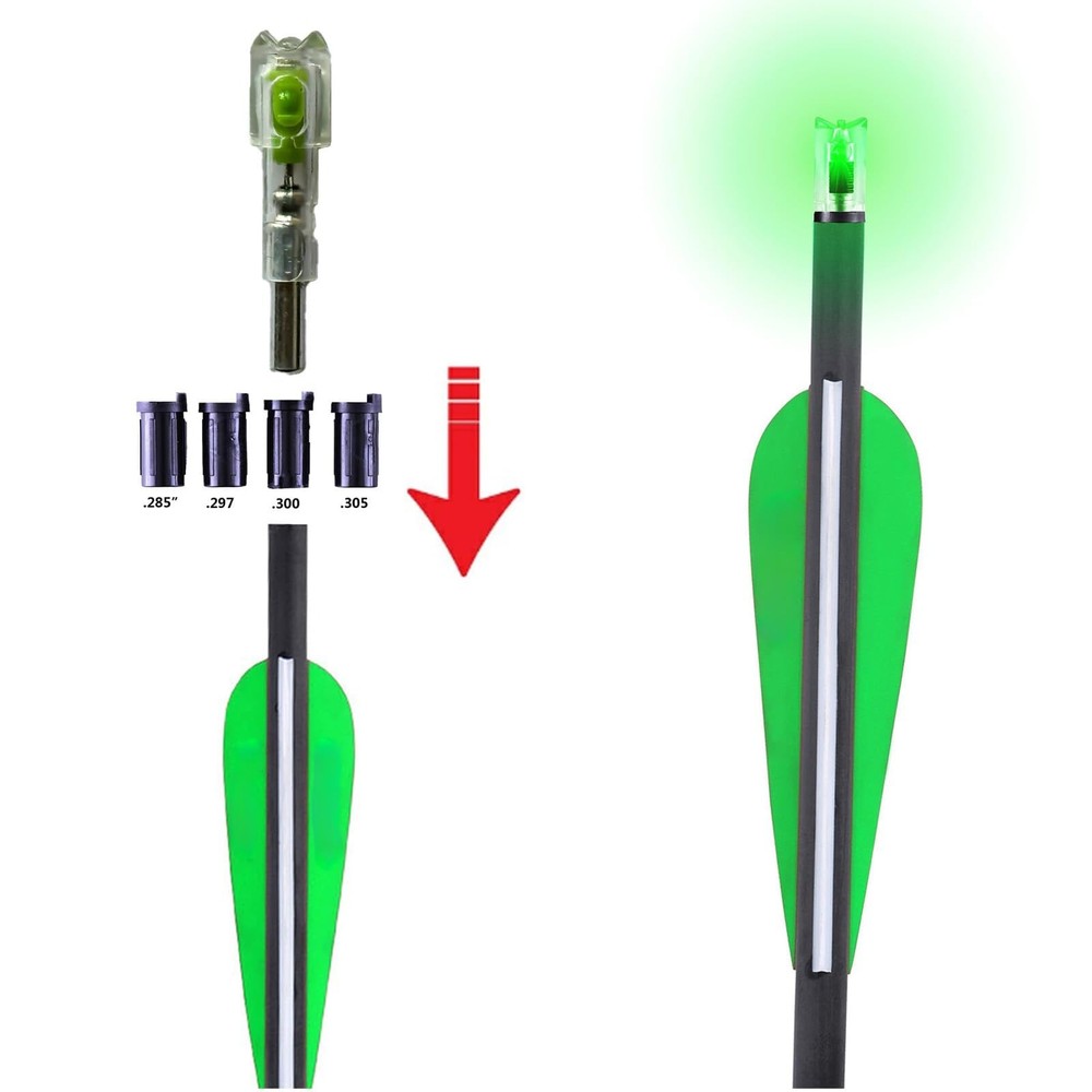 Crossbow Lighted Nocks for Bolts LED Compatibility 6 Pack