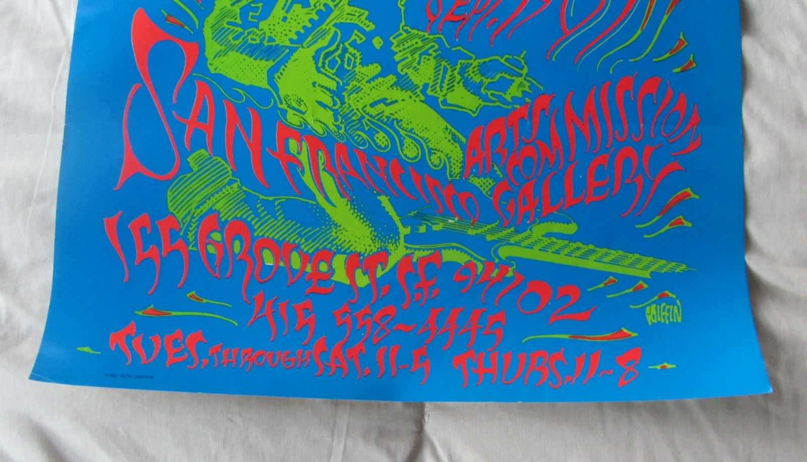Original 1987 Rick Griffin “Retrospectacle” Jimi Hendrix Tribute Poster SF rare