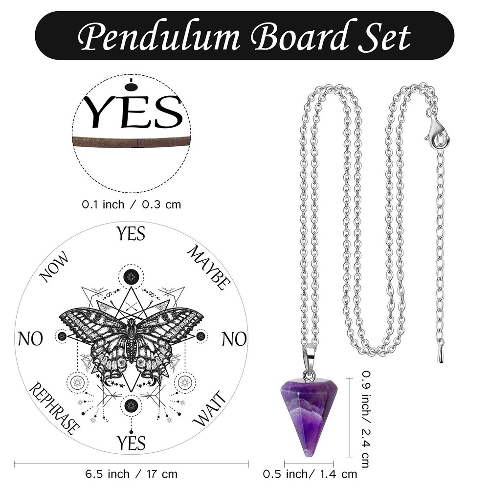 Pendulum Board Set Wooden Dowsing Divination Board Metaphysical Message with