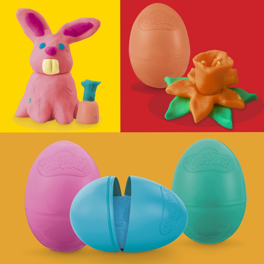 Play-Doh Eggs 24-Pack, Dinosaur & Dragon Egg Hunt Toys, Multicolor