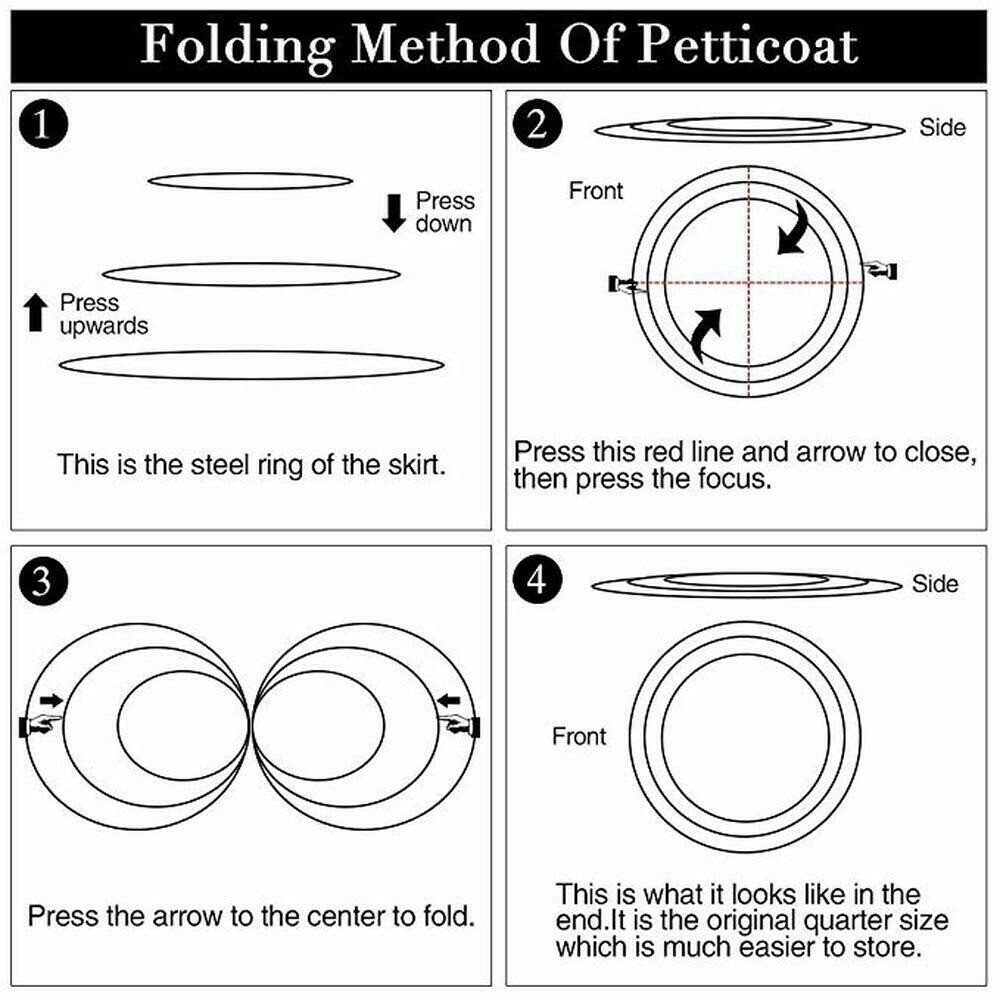 Women Crinoline Petticoat 6 Hoop Skirt White Ball Gown Underskirt for Bridal