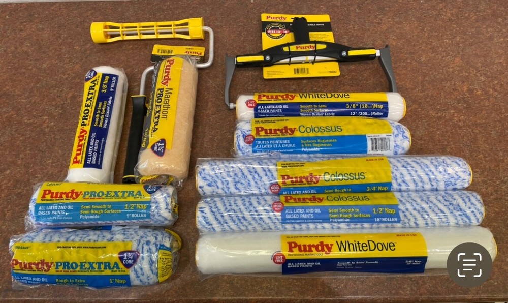 Purdy Paint Rollers and Frames All Variations and Sizes