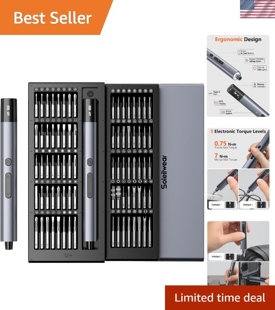 Precision Electric Screwdriver Set with 80 Bits - Perfect for Electronics Repair