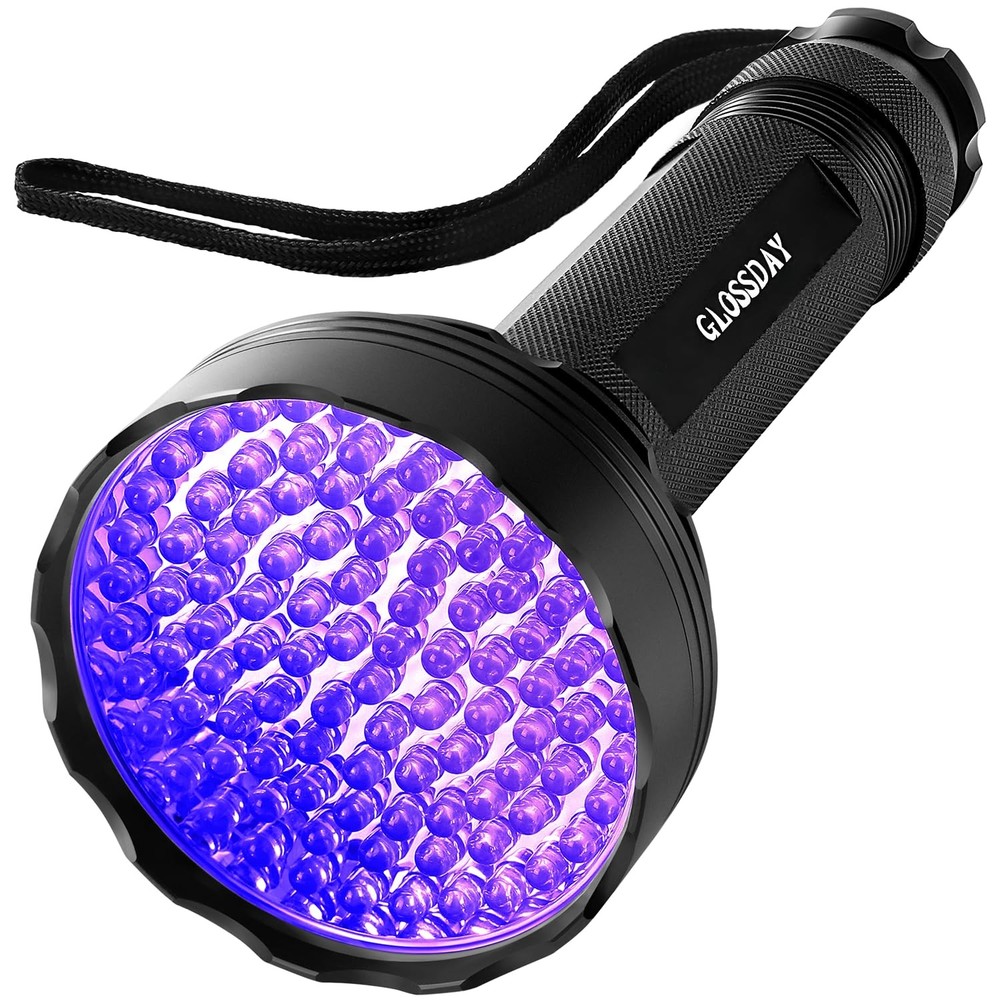 GLOSSDAY UV Flashlight Black Light, 100 LED Light 100LED,