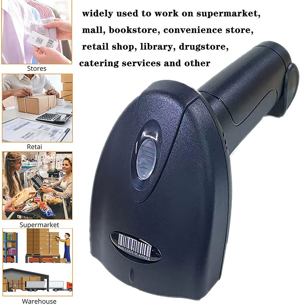 Wireless QR Code Scanner Handheld 1D 2D Barcode Reader Automatic POS Retail