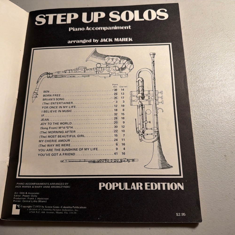 Step Up Solos Clarinet with Piano Accompaniment