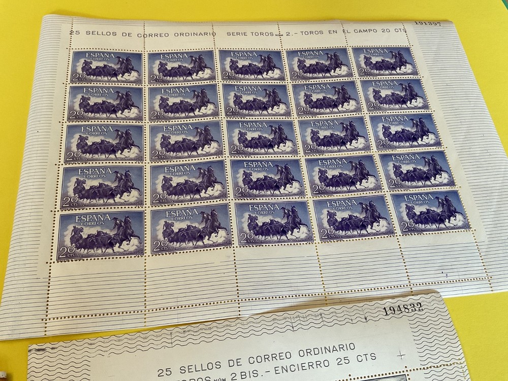 Spain Bull 4 mint never hinged stamps sheets folded B329