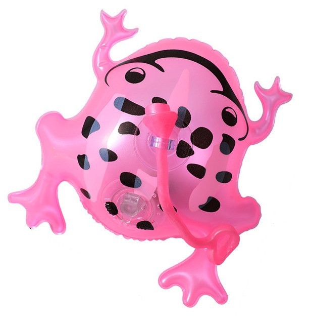 Small Pink Inflatable Lantern Frog Toy with Motion-Activated Light