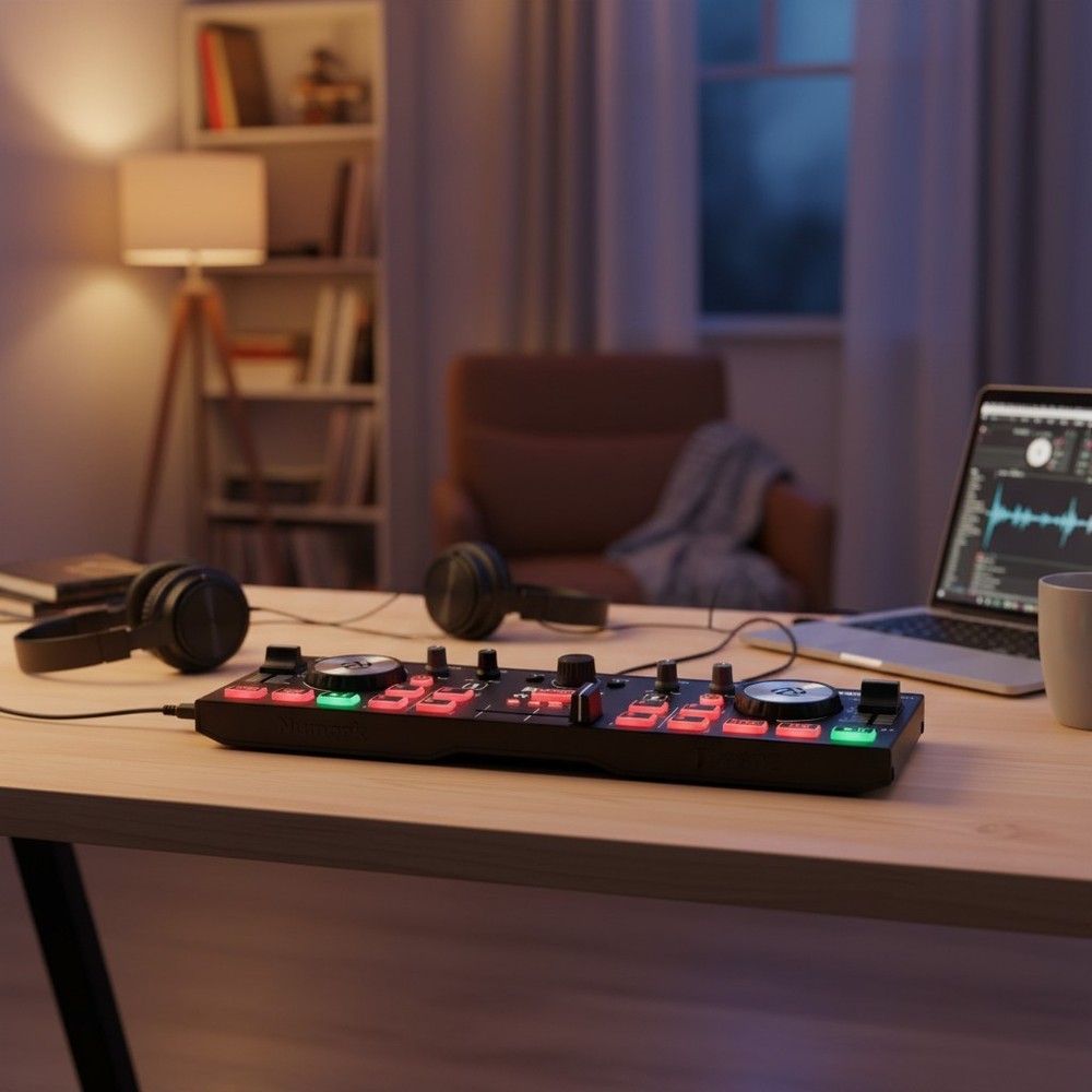 Serato DJ Lite Compact Controller - Portable 2 Deck Mixer with Audio Interface