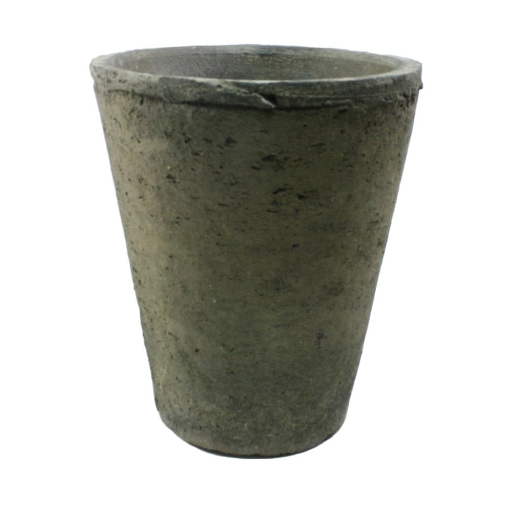 HomArt Rustic Terra Cotta Rose Pot, Medium, Moss Grey, 1-Count