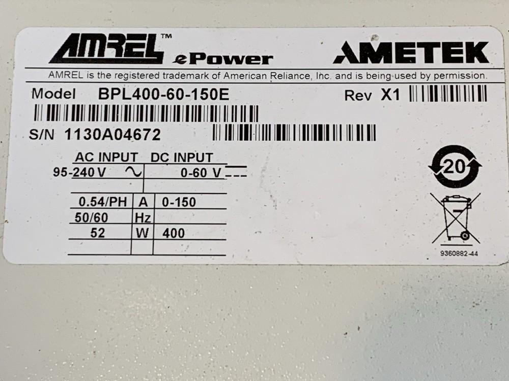 Amrel eLoad BPL400-60-150E $325.01 FREE SHIPPING