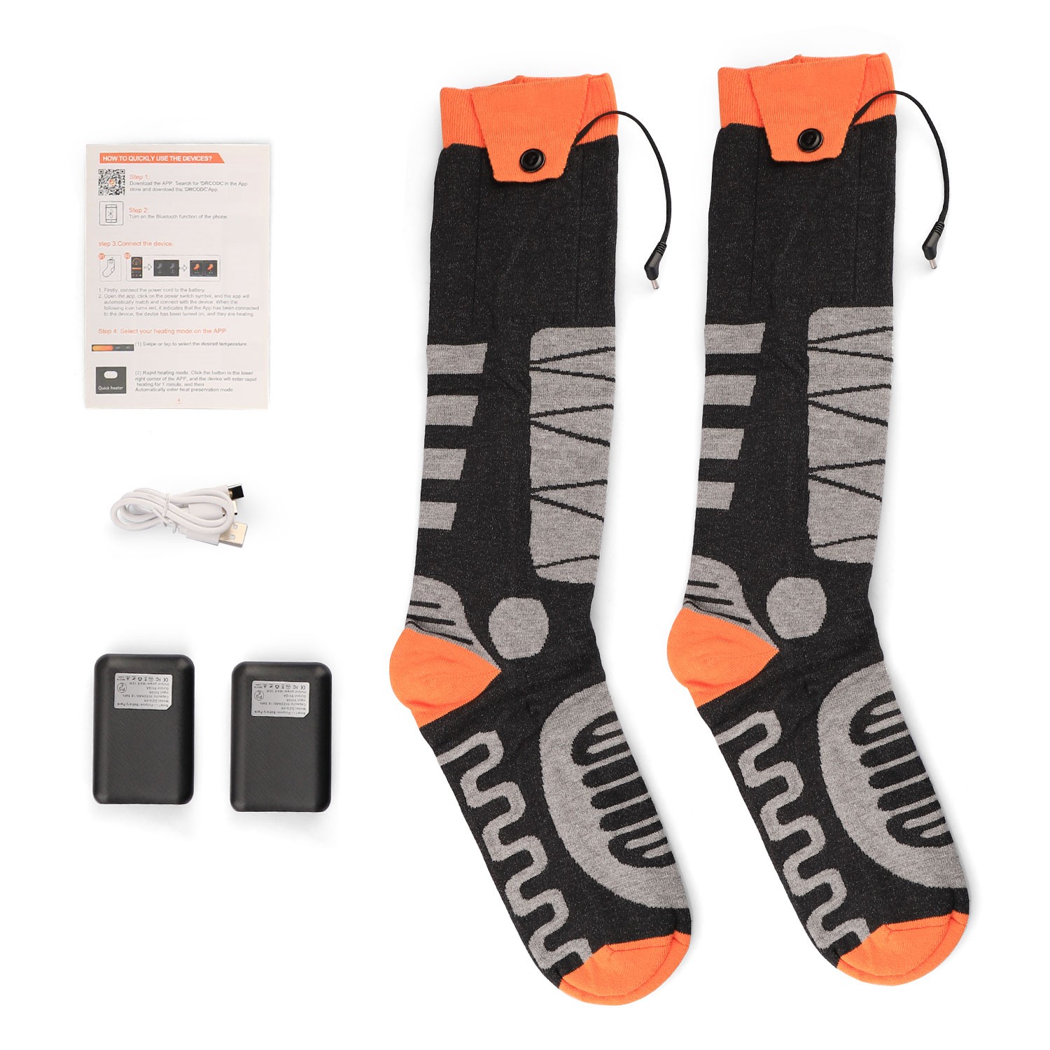 Electric Heated Socks for Men Women APP Control 5000mAh Rechargeable Battery
