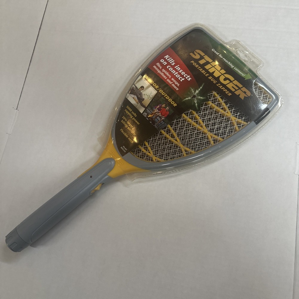 Stinger BKR200 Portable Bug Zapper Racket with LED Indicator Light, Gray