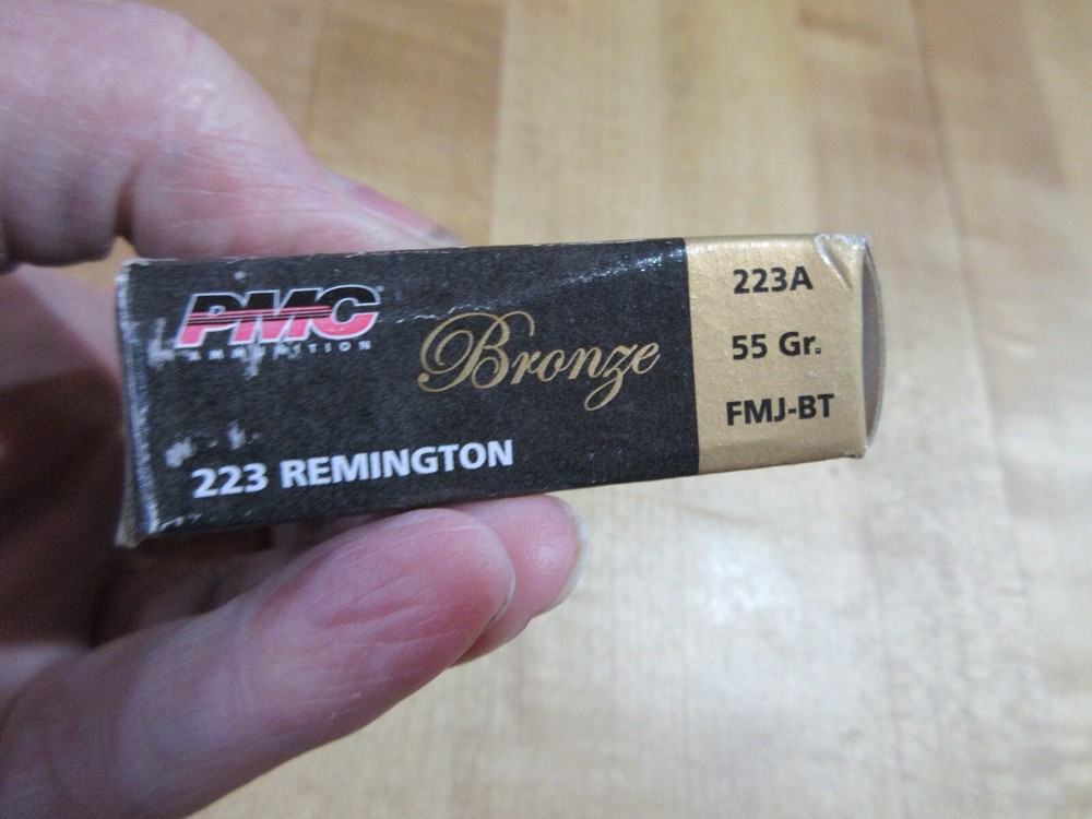 Empty Ammo Box PMC Bronze 223 Remington 20 Round box (sp)