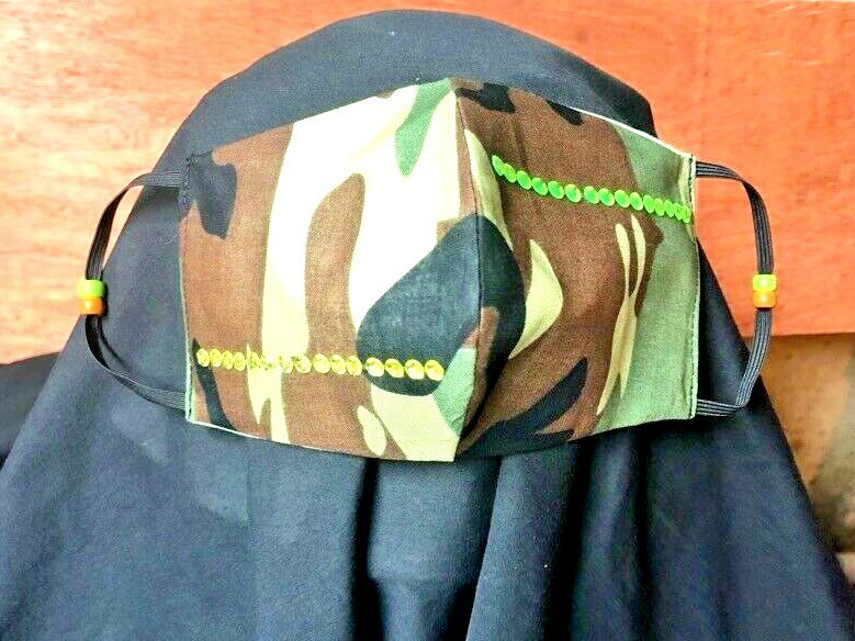 ***Camouflage***  REVERSIBLE Cotton Face mask (handmade)