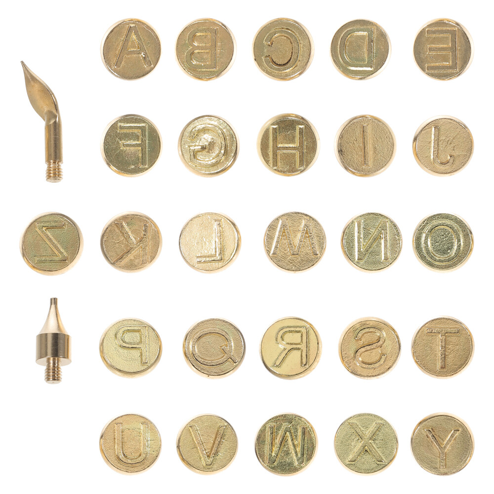 Wood Burning Alphabet Template Tips Letters Pyrography Head Mold Work Tools