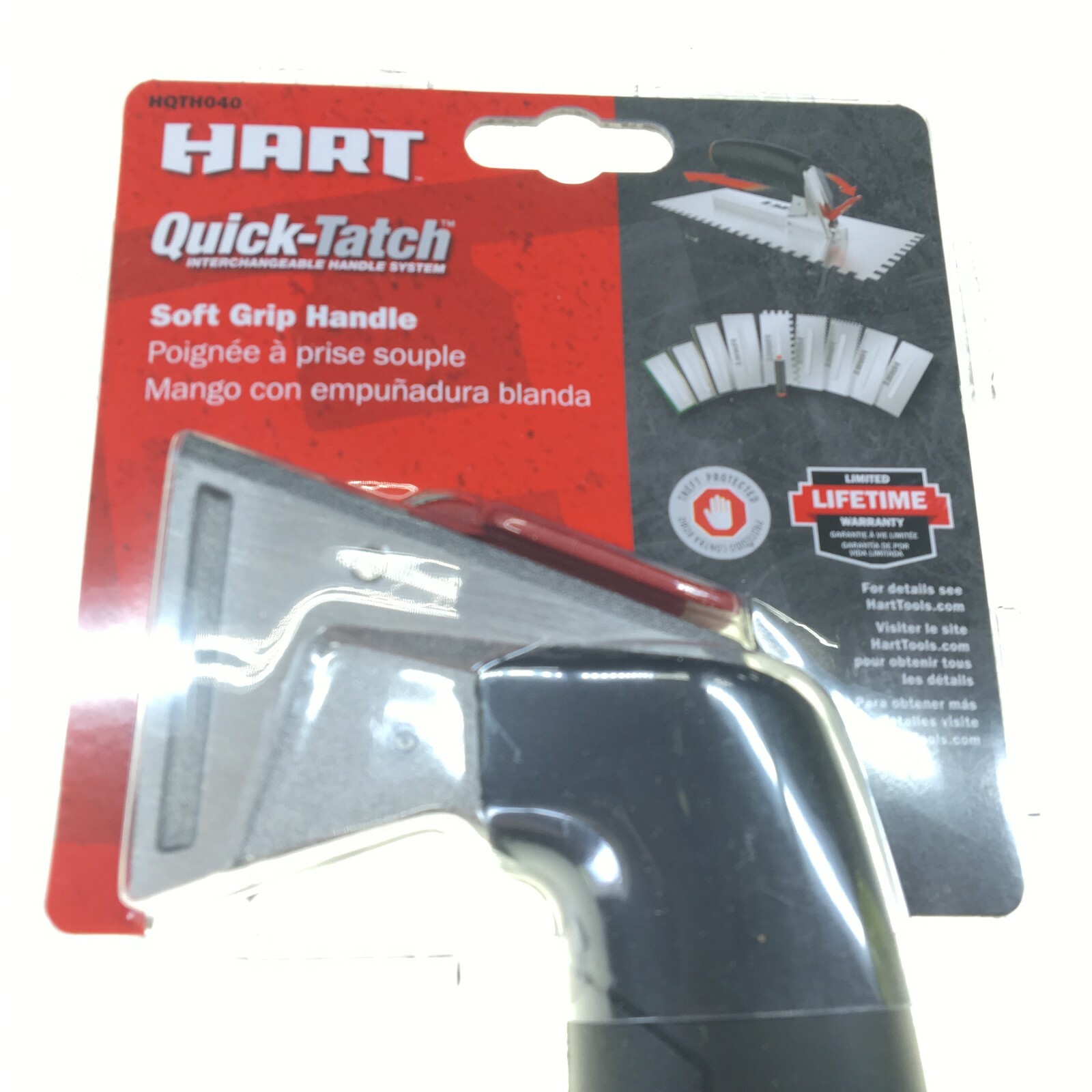NEW HART QUICK TATCH SOFT GRIP INTERCHANGEABLE TROWEL HANDLE HQTH040