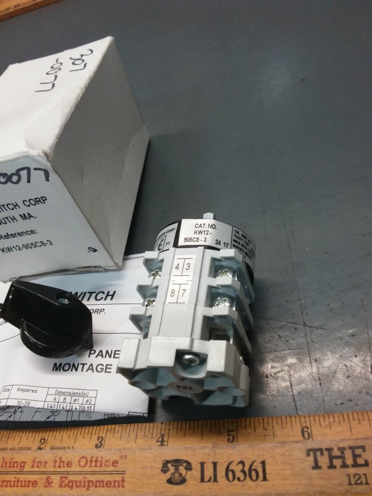 New Electroswitch Corp KW12-905C8-3 Rotary Switch Assembly, Model T12