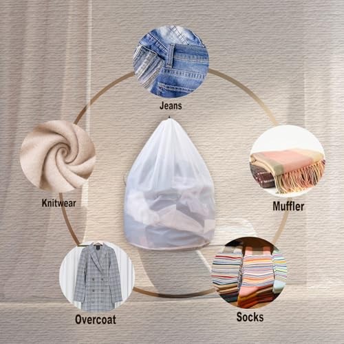 Extra Large Mesh Laundry Bags Washing BagPack Delicates Bag and Pull X-Large 2