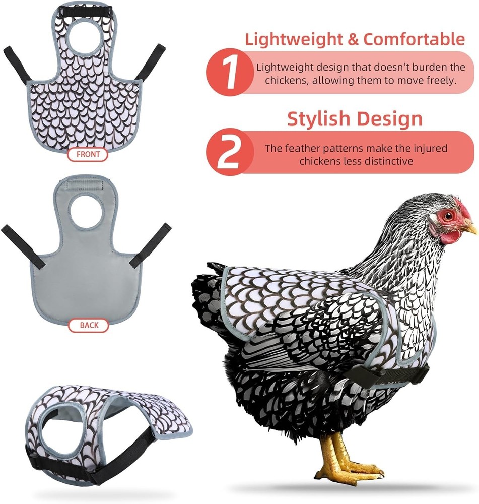Chicken Saddles for hens, Chicken Apron Back Protector for Hens With Adjustab...