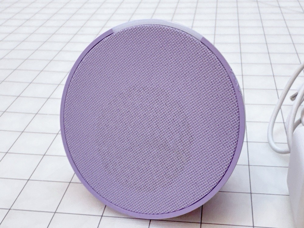 Amazon Echo Pop Smart Speaker Lavender Bloom C2H4R9 With Alexa Power Supply