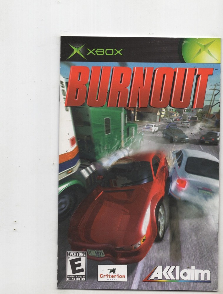 Burnout W/ Reg Card Original Xbox Manual Only Authentic Insert