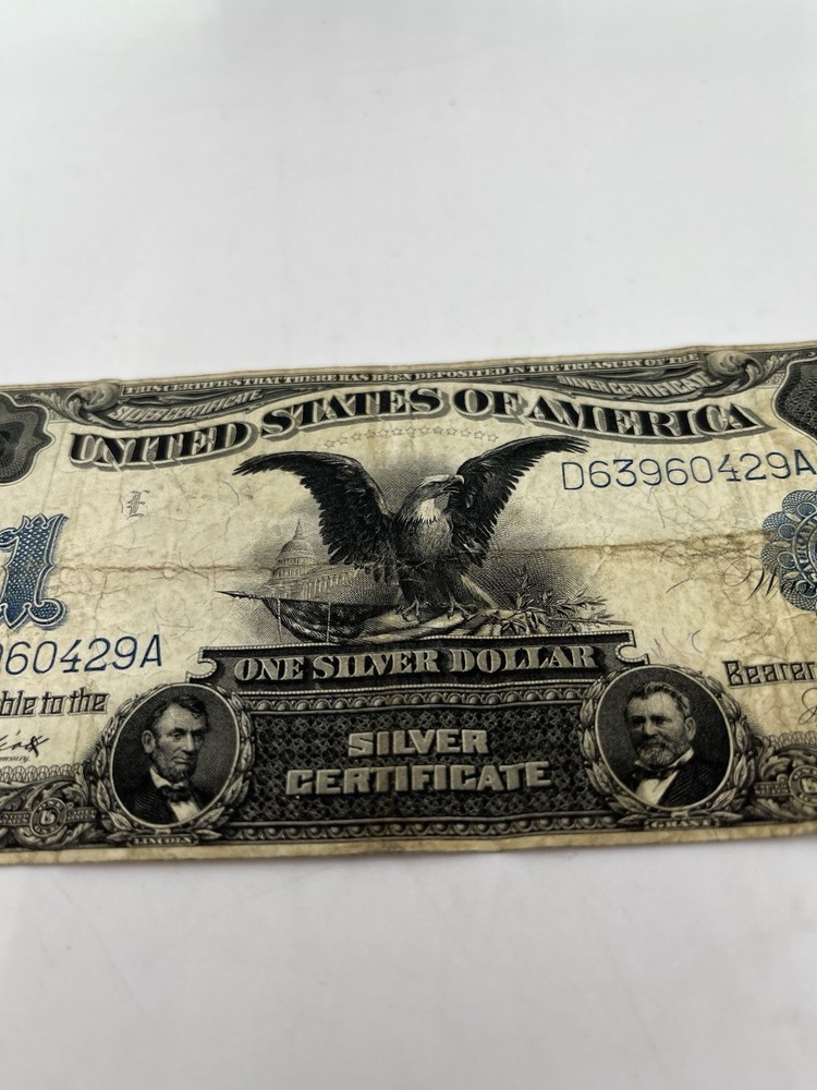 1899 $1 One Dollar US Silver Certificate Large Note Blue Seal Black Eagle - 429A