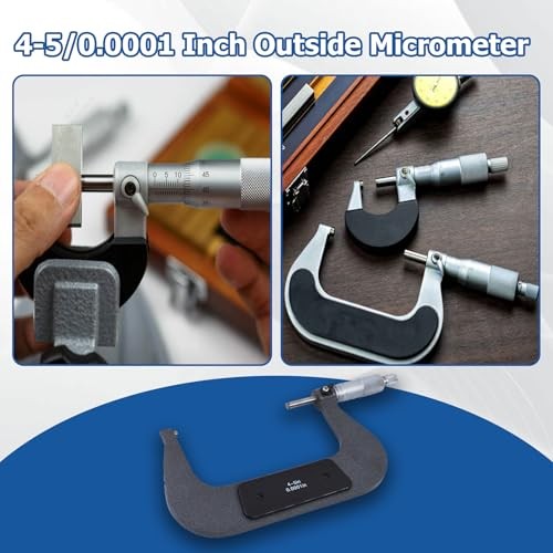 4-5" Precision Outside Micrometer 0.0001" Carbide Tipped for Precision