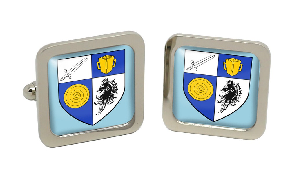 County Monaghan (Ireland) Square Cufflink in Chrome Box