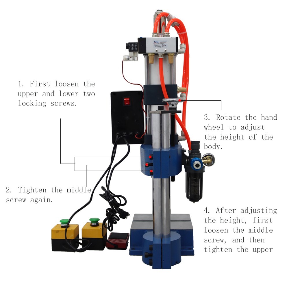 Pneumatic Punch Press 1 Ton Sheet Metal Hole Press Machine W/Display Controller