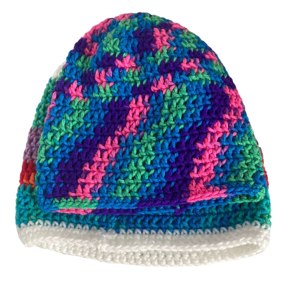2 Hats Handmade Crochet Unisex Multicolored