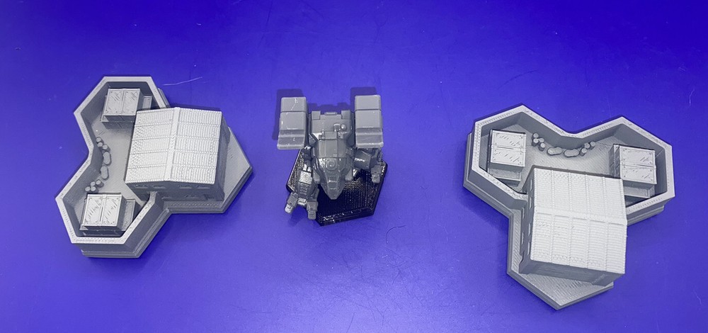 Small Warehouse w/ Hex Base x2, Tabletop Terrain Battletech (6mm)