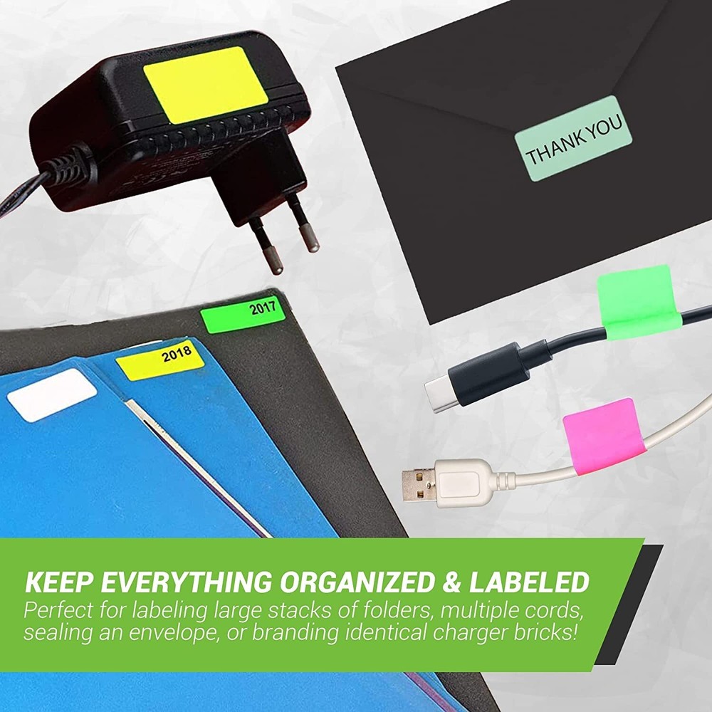 Rectangle Color Coding Stickers 1.57 x 0.75 Inch Assorted Color Labels 360 Pack