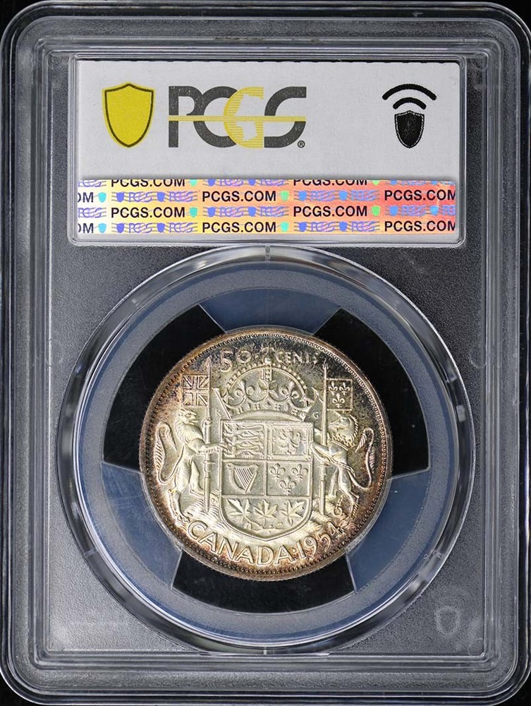 1954 50C Canada Elizabeth II PCGS MS64