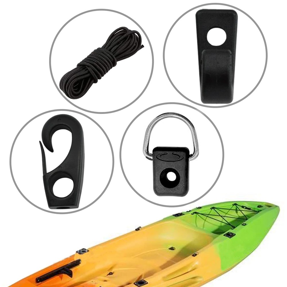 Kayak Deck Rigging Kit Accessory 8 ft Bungee Rope with Bungee Rope Ends Hooks...