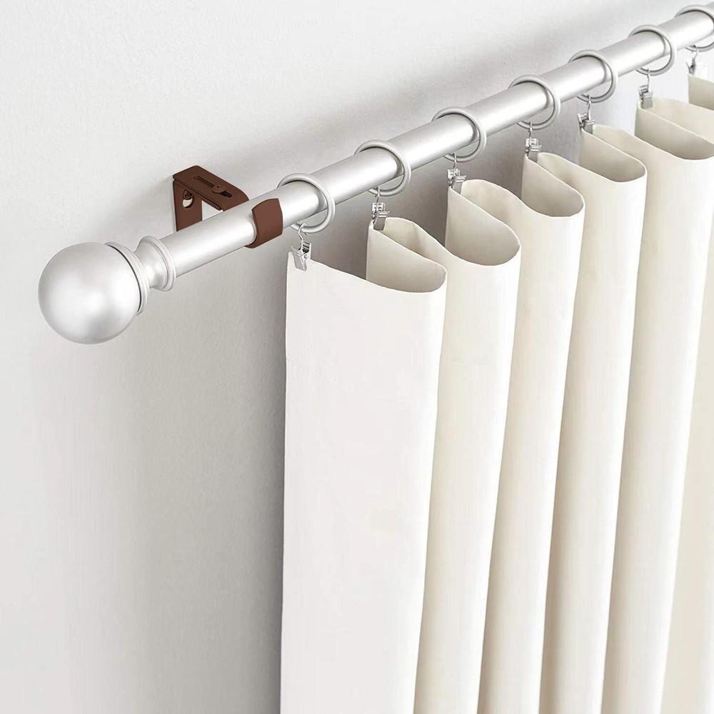 Curtain Rod Brackets for Adjustable, 2 Pack Premium Bracket Brown