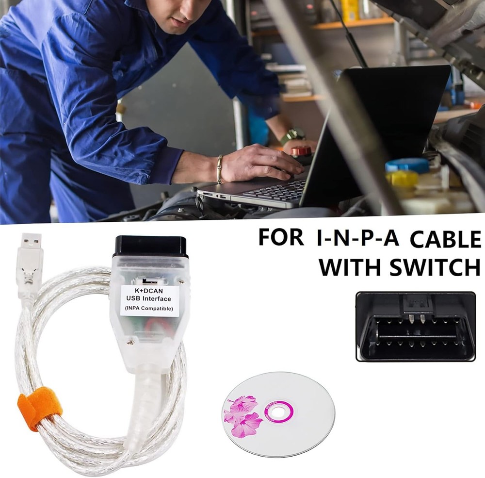 K+DCAN Cable 2M OBDII Diagnostic Cable EDIABAS Switch OBD2 K DCAN Cable