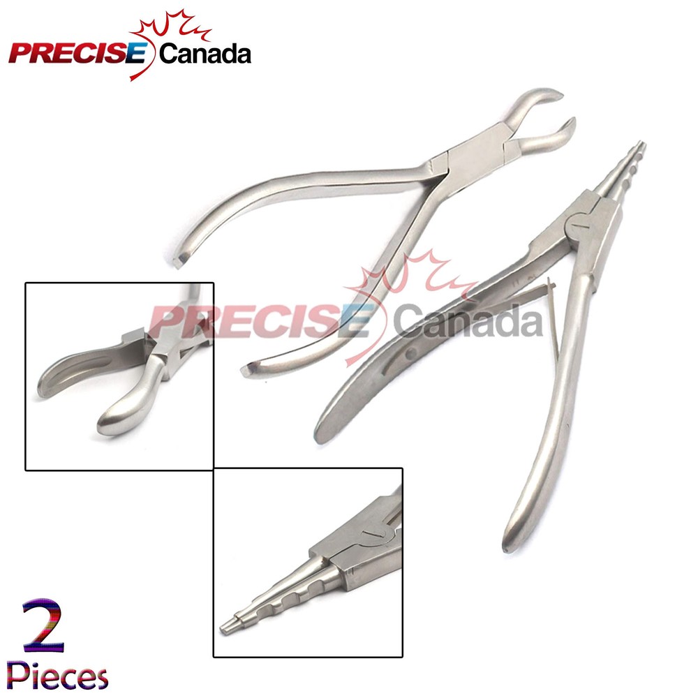 Set 2 Ring Opening Plier Ring Closing Segment Body Piercing Captive Bead Tools