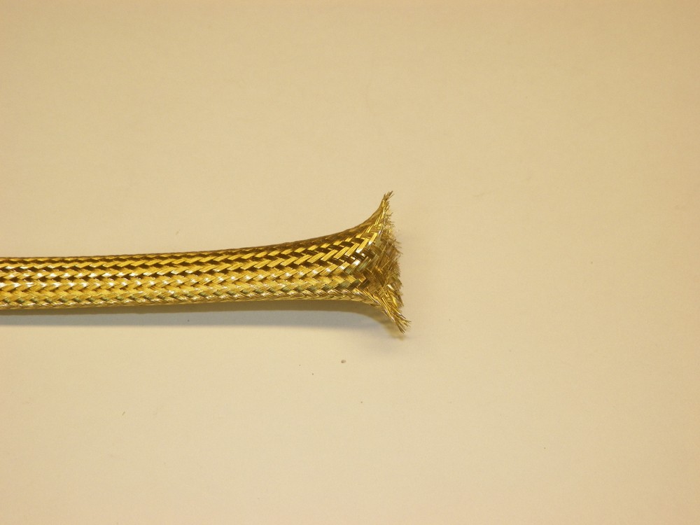 BRAIDED BRASS EXPANDABLE FLEX SLEEVE WIRING HARNESS LOOM FLEXABLE WIRE COVER