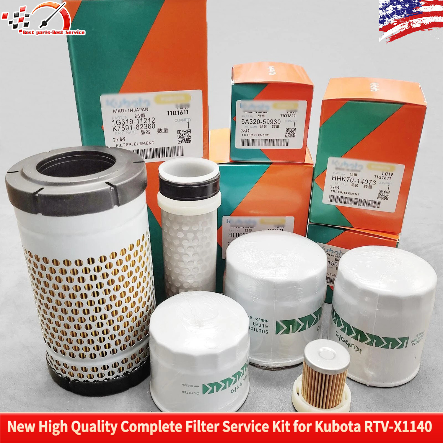 New High Quality Complete Filter Service Kit for Kubota RTV-X1140
