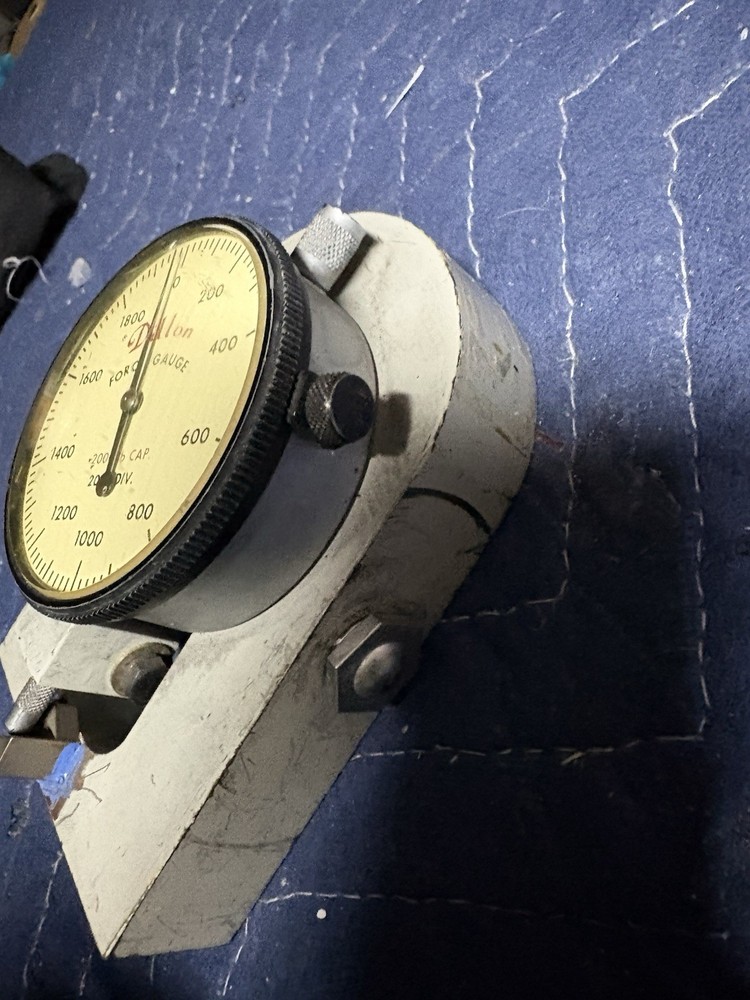 Dillon 2000 lb Force Gauge w/ Compression Fixture Test Stand Mechanical Dial