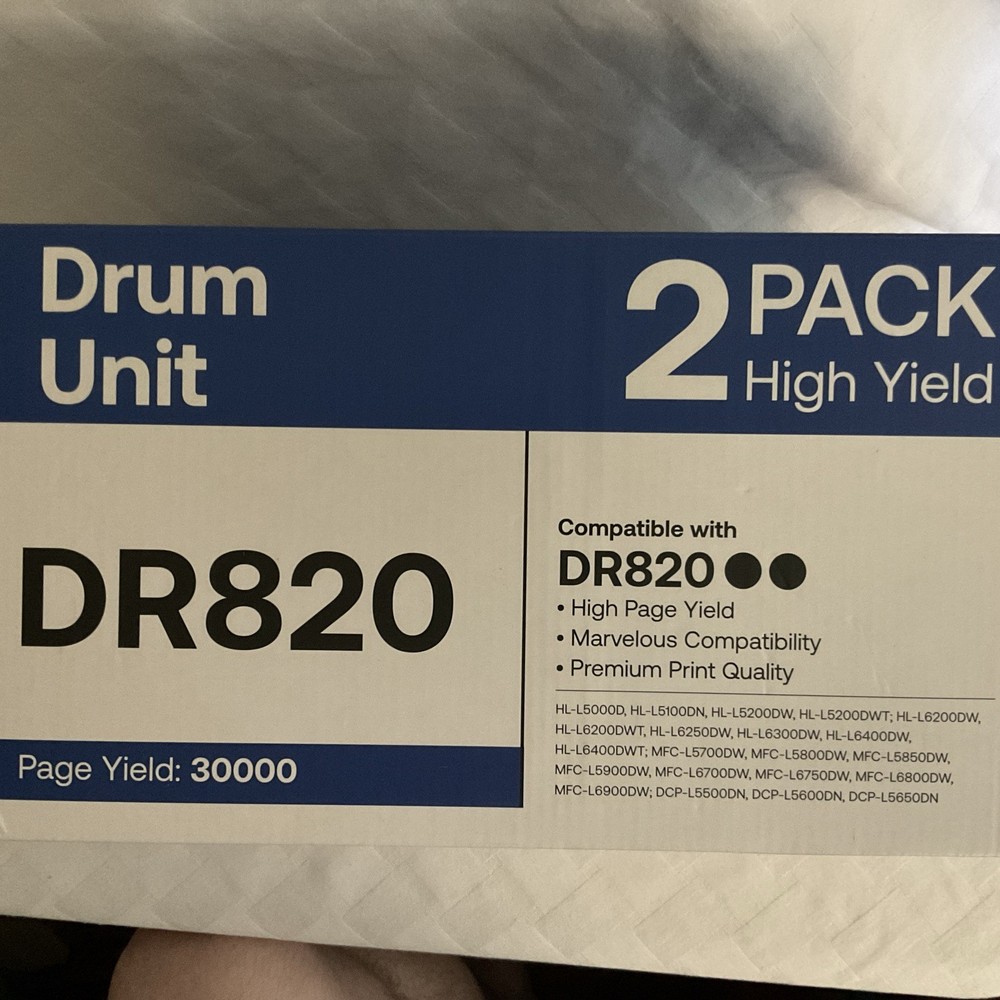 DR-820 2-Pack Drum Unit Compatible Replacement for Brother DR820, Free Shipping