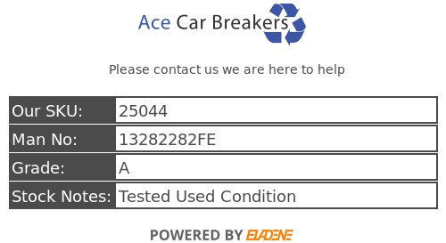 Vauxhall Corsa D 10-14 Facelift ABS ECU Control Module 13282282FE