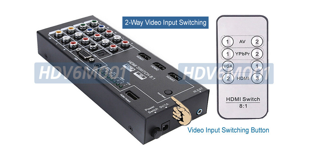 Multi-Format All To 1080p HD Converter Switcher With IR Remote